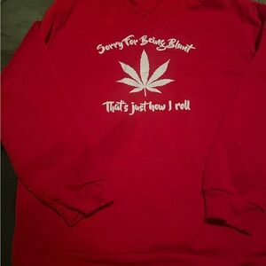 Red Graphic Sweatshirt UNISEX; FUNNY HOODIE